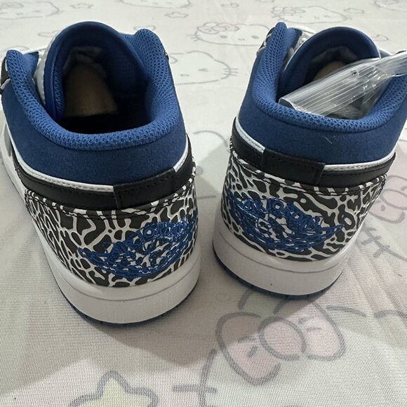 Nike Air Jordan 1 Low Blue And White Low-Top Sneakers - Picture 4 of 6